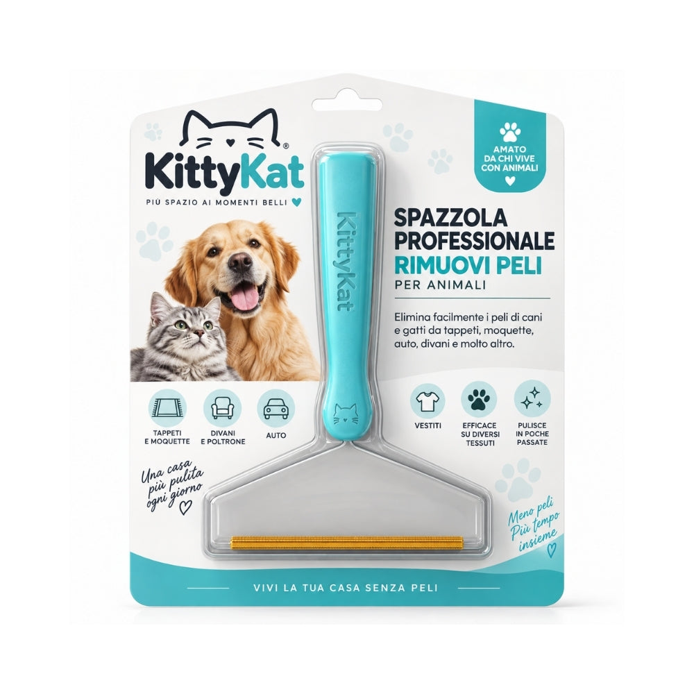 KittyKat – Spazzola Professionale per Rimuovere i Peli degli Animali